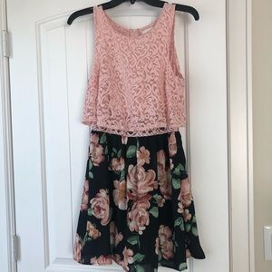 Pink and floral tank top dress.